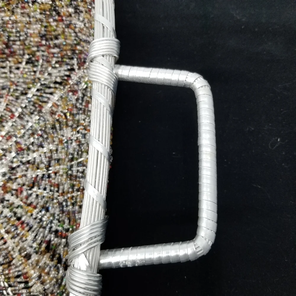 Handmade Square Aluminum Seed‎ Bead Wire Basket